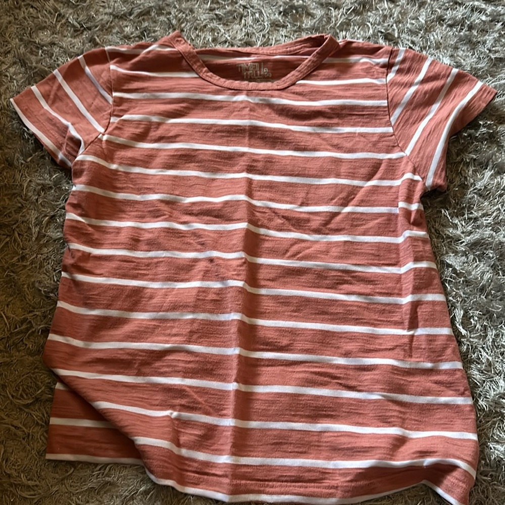 Light Red and White Striped Shirt.